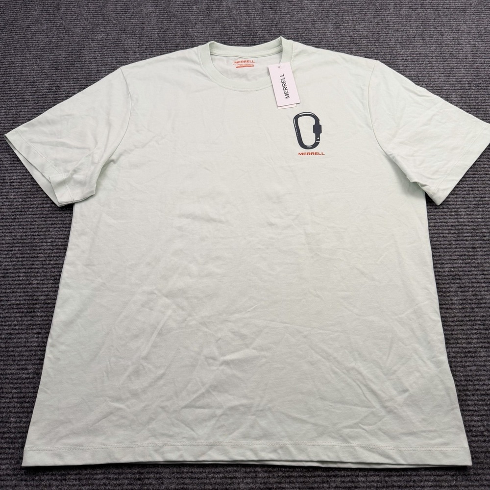 Merrell Climbing Graphic T-shirt Men's Size XL Mint Green Cotton NWT MSRP $39 - Picture 2 of 6